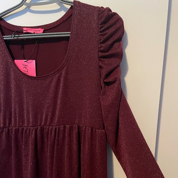 BETSEY JOHNSON Shimmer Maroon Dress - Picture 2 of 7